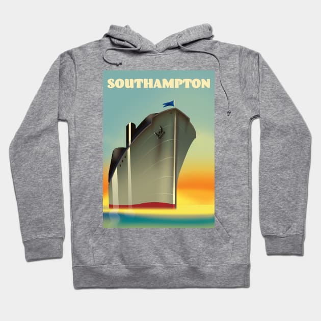 Southampton cruise liner vintage style travel poster Hoodie by nickemporium1